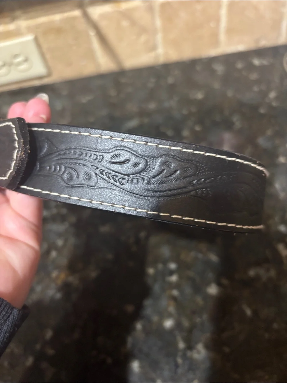 Western leather belt and silver buckle!